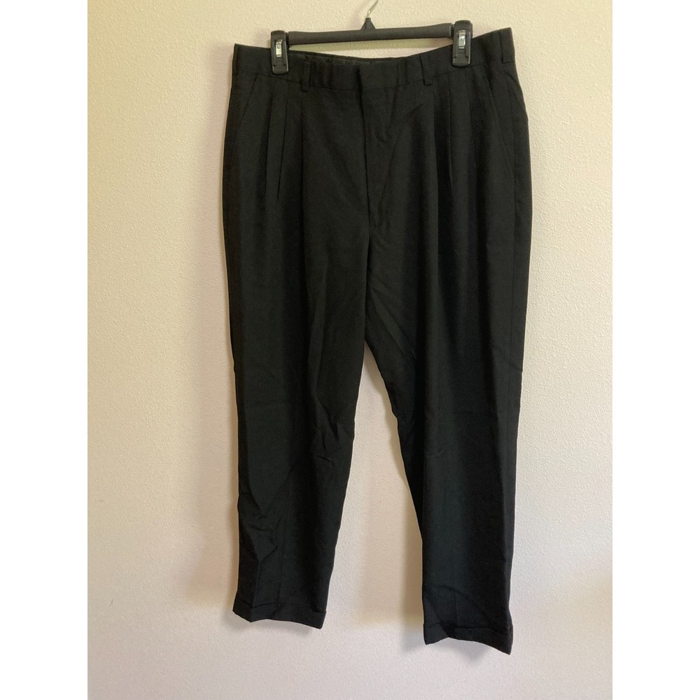 City Streets Custom Fit Suits Black Dress Pants Slacks Size 36x30‎ Men Straight